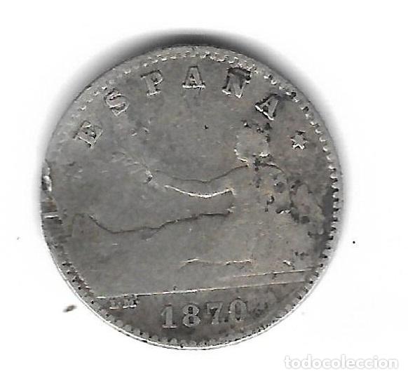 Monedas de Espa&ntilde;a: MONEDA. 50 CENTIMOS. GOBIERNO PROVISIONAL. 1870. SNM - Foto 2