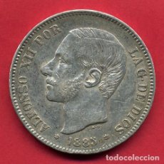 Monedas de España: MONEDA 5 PESETAS ALFONSO XII, 1885 , ESTRELLAS VISIBLES 18 85 , DURO PLATA , MBC++ ,ORIGINAL, D2270. Lote 75729547