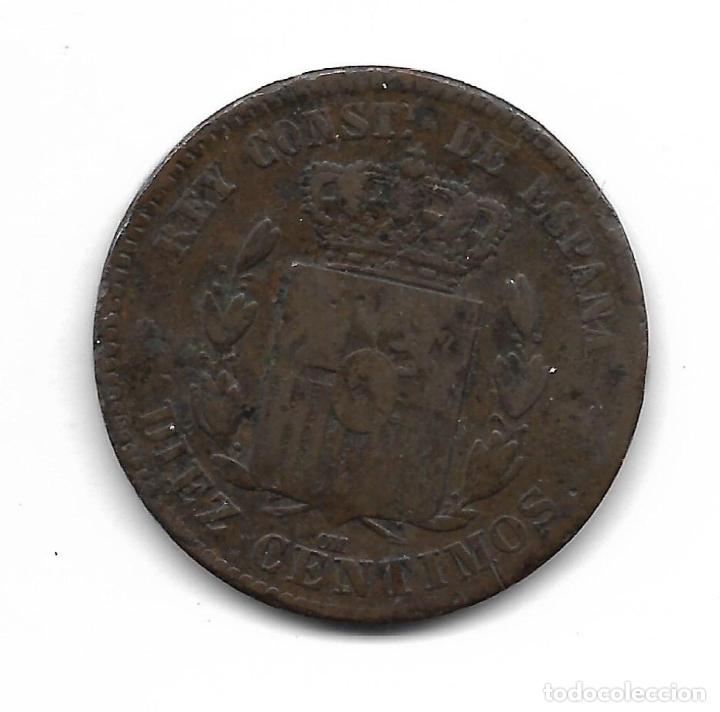Monedas de Espa&ntilde;a: MONEDA. ALFONSO XII. 10 CENTIMOS. 1877 - Foto 2