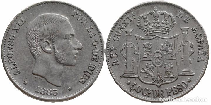 Monedas de Espa&ntilde;a: 50 CENTAVOS DE PESO 1885 - FILIPINAS - Foto 1