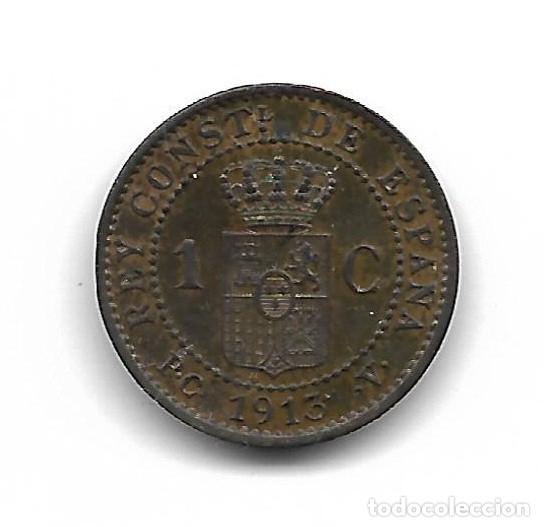 Monedas de Espa&ntilde;a: MONEDA. 1 CENTIMO. 1913. ALFONSO XIII. - Foto 2
