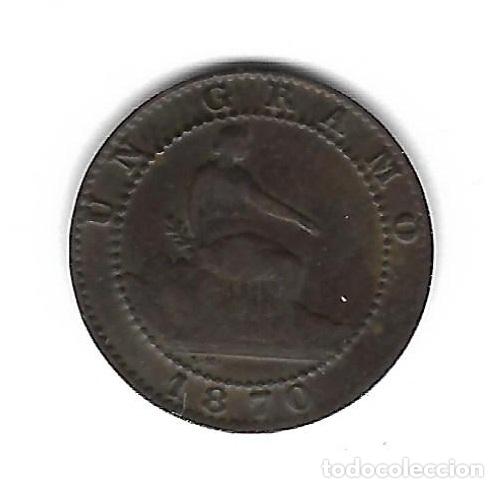 Monedas de Espa&ntilde;a: MONEDA. I REPUBLICA ESPA&Ntilde;OLA. 1 CENTIMO. 1870. - Foto 1