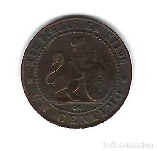 Monedas de Espa&ntilde;a: MONEDA. I REPUBLICA ESPA&Ntilde;OLA. 1 CENTIMO. 1870. - Foto 2