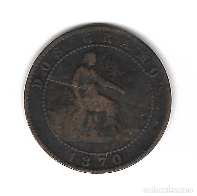 Monedas de Espa&ntilde;a: MONEDA. 2 CENTIMOS. 1870. I REPUBLICA ESPA&Ntilde;OLA - Foto 1