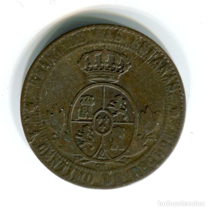 Monedas de Espa&ntilde;a: Isabel II. 1 c&eacute;ntimo de escudo 1868. Barcelona - Foto 2