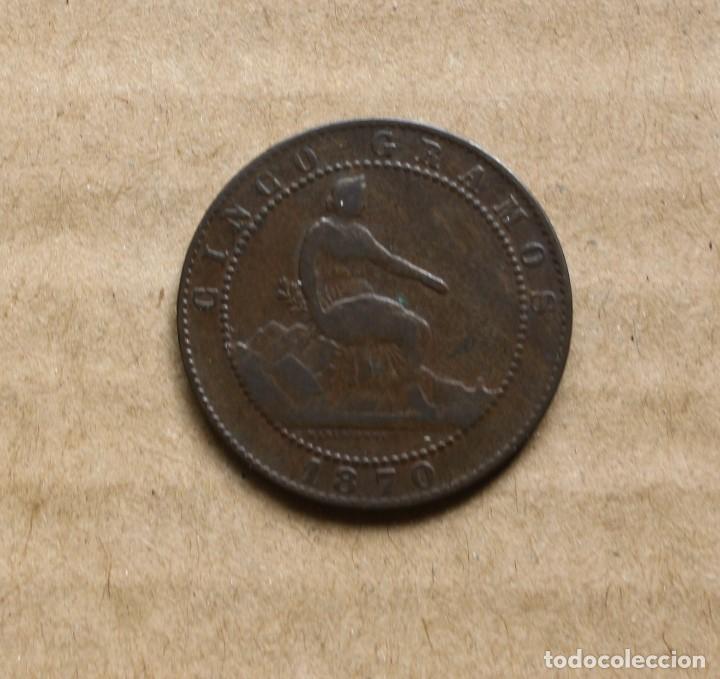 Monedas de Espa&ntilde;a: MONEDA DE CINCO CENTIMOS 1870. - Foto 1