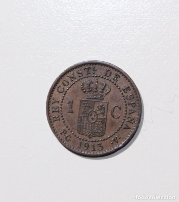 Monedas de Espa&ntilde;a: 1913. ALFONSO XIII. 1 C&Eacute;NTIMO. SIN CIRCULAR - Foto 2