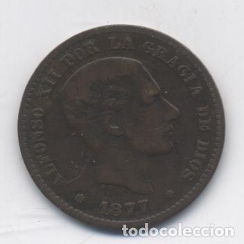 Monedas de Espa&ntilde;a: ALFONSO XII-5 CENTIMOS-1877 - Foto 1