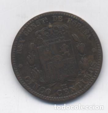 Monedas de Espa&ntilde;a: ALFONSO XII-5 CENTIMOS-1877 - Foto 2