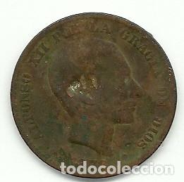 Monedas de Espa&ntilde;a: ALFONSO XII - 10 CENTIMOS 1878 - Foto 1