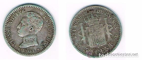 Monedas de Espa&ntilde;a: MONEDA DE ESPA&Ntilde;A, 1904, 50 CENTIMOS (LOTE 90) - Foto 1