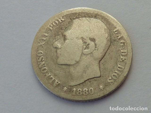 Monedas de Espa&ntilde;a: Moneda de plata de 50 CENTIMOS ALFONSO XII DE 1880 MS M - Foto 1