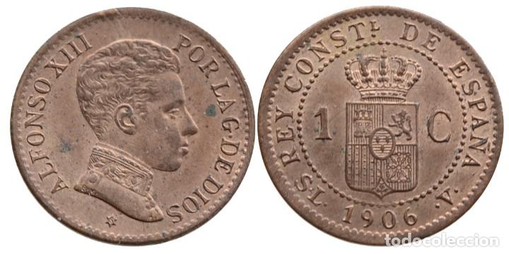 M&uuml;nzen von Spanien: 1 CENTIMO 1906*6 SLV  S/C-