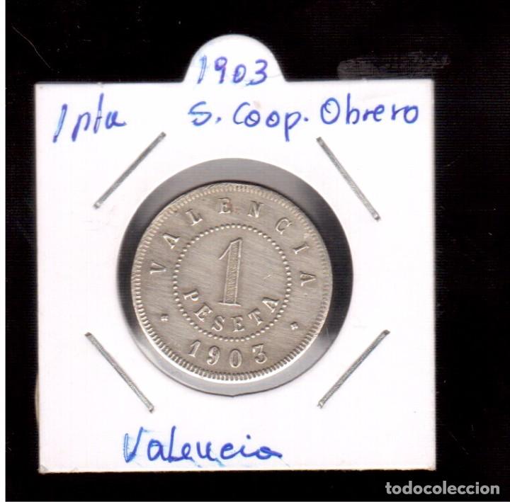 Monedas de Espa&ntilde;a: FICHA  1 PTA  S.COOP. OBRERO   S/C - Foto 1