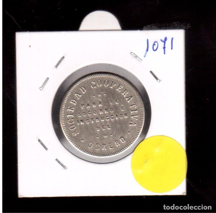 Monedas de Espa&ntilde;a: FICHA  1 PTA  S.COOP. OBRERO   S/C - Foto 2