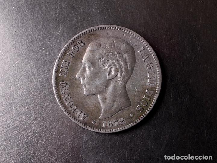 Monedas de Espa&ntilde;a: MONEDA DE PLATA DE 5 PTS, ALFONSO XII 1878 EMM - Foto 1