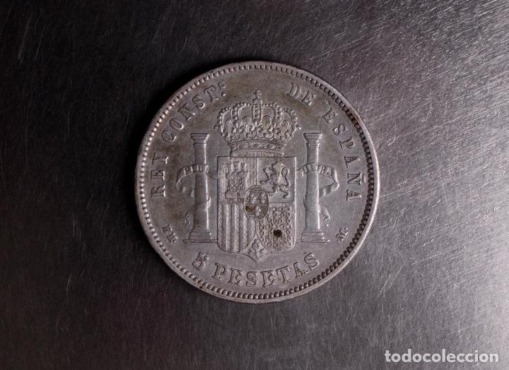 Monedas de Espa&ntilde;a: MONEDA DE PLATA DE 5 PTS, ALFONSO XII 1878 EMM - Foto 3