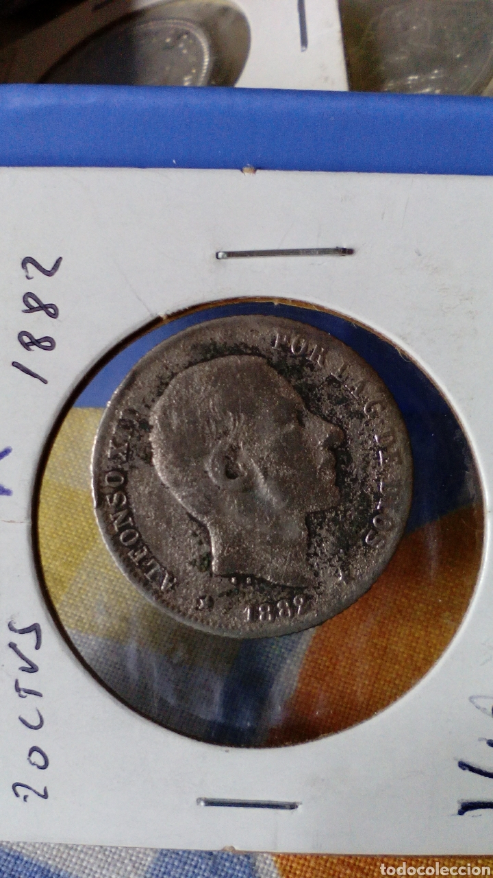 Monedas de Espa&ntilde;a: Alfonso XII Manila 20 centavos 1882 - Foto 1