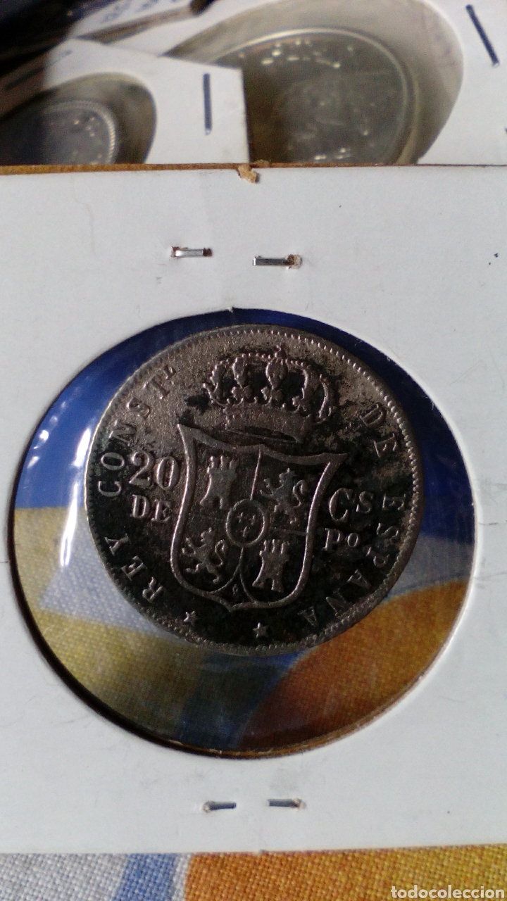 Monedas de Espa&ntilde;a: Alfonso XII Manila 20 centavos 1882 - Foto 2