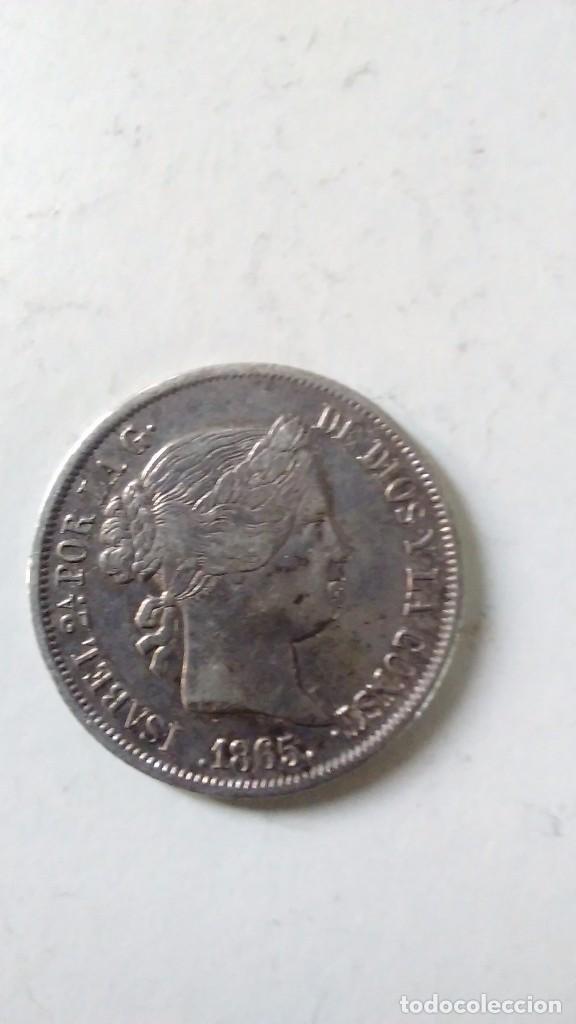 Monedas de Espa&ntilde;a: Moneda plata Isabel II 1865. 40 centimos de escudo - Foto 1