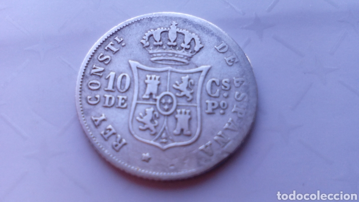 Monedas de Espa&ntilde;a: Alfonso XII Manila 10 centavos 1883 - Foto 2