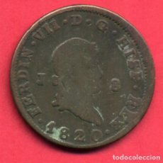Monedas de España: MONEDA COBRE, FERNANDO VII , 8 MARAVEDIS 1820 JUBIA , MBC- , ORIGINAL , A11