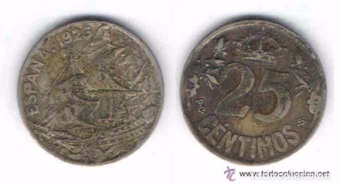 Monedas de Espa&ntilde;a: MONEDA DE ESPA&Ntilde;A, 1925, 25 CENTIMOS (LOTE 12) - Foto 1