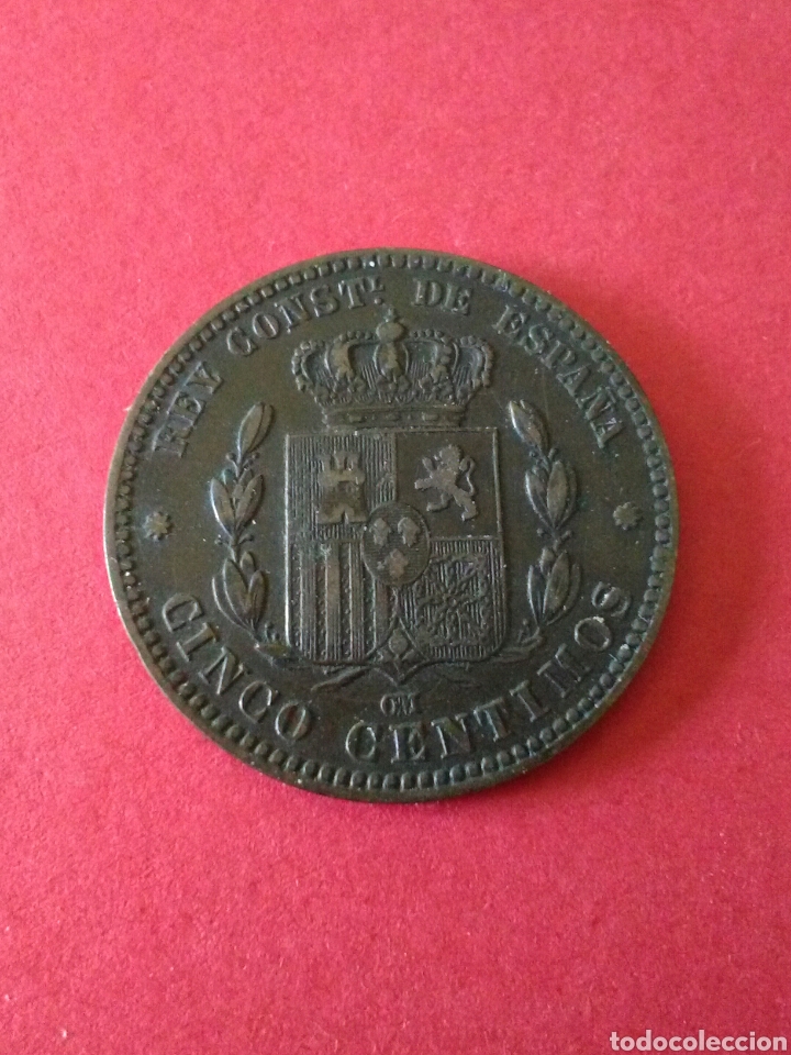 Monedas de Espa&ntilde;a: ALFONSO XII. 5 C&Eacute;NTIMOS. 1879. MBC+. BELLA. - Foto 2