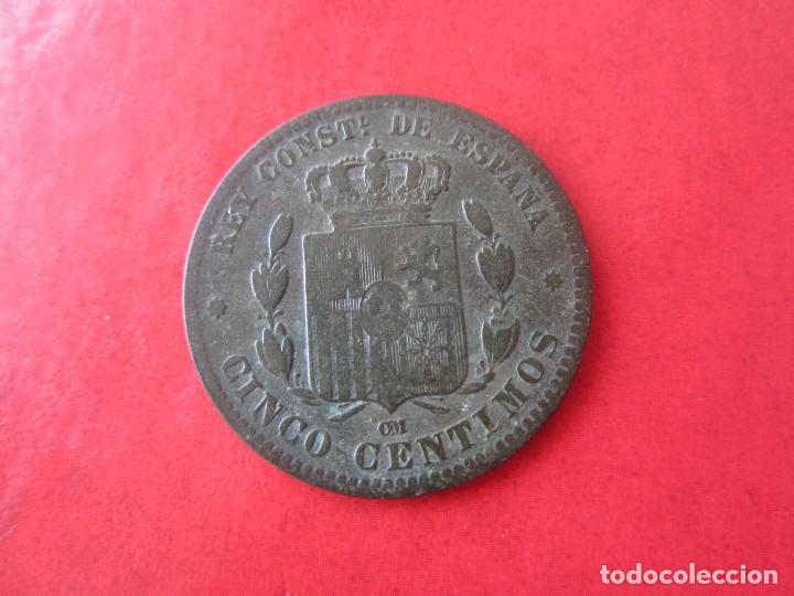 Monedas de Espa&ntilde;a: 5 centimos de Alfonso XII. 1879. #ce - Foto 2