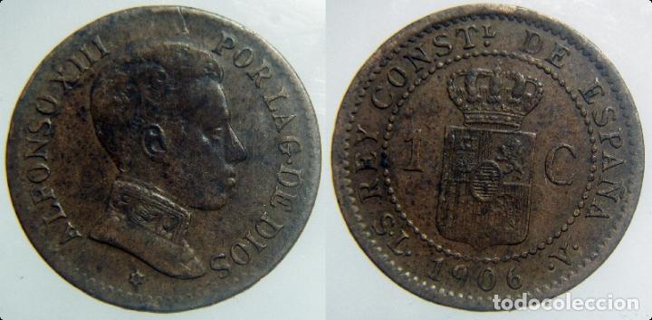Monedas de Espa&ntilde;a: ALFONSO XIII 1 centimo 1906 - Foto 1