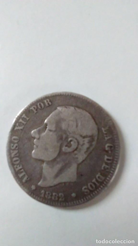Monedas de Espa&ntilde;a: Moneda de plata de Alfonso XII. A&ntilde;o 1882. MSM - Foto 1