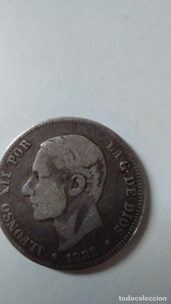 Monedas de Espa&ntilde;a: Moneda de plata de Alfonso XII. A&ntilde;o 1882. MSM - Foto 4