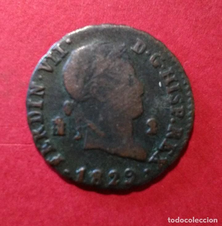 Monedas de Espa&ntilde;a: FERNANDO VII. 2 MARAVED&Iacute;S DE 1829. SEGOVIA. - Foto 1