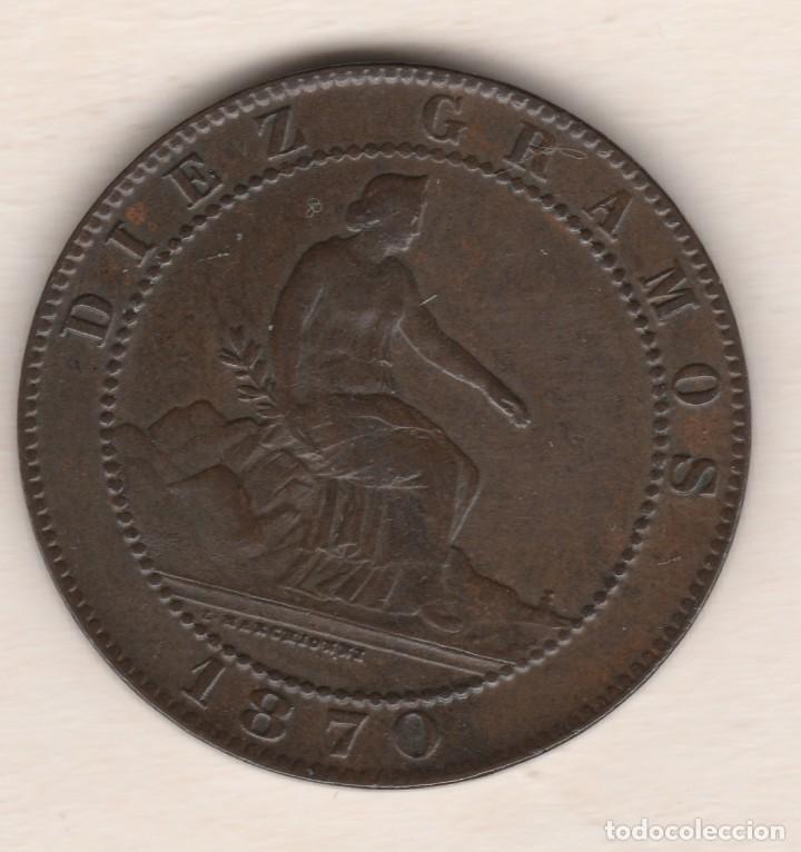 Monedas de Espa&ntilde;a: GOBIERNO PROVISIONAL- 10 CENTIMOS- 1870-SC - Foto 2