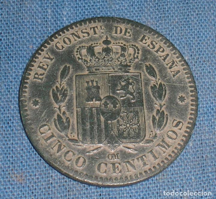 Monedas de Espa&ntilde;a: Bonitos Cinco centimos 1878 Alfonso XII - Foto 2
