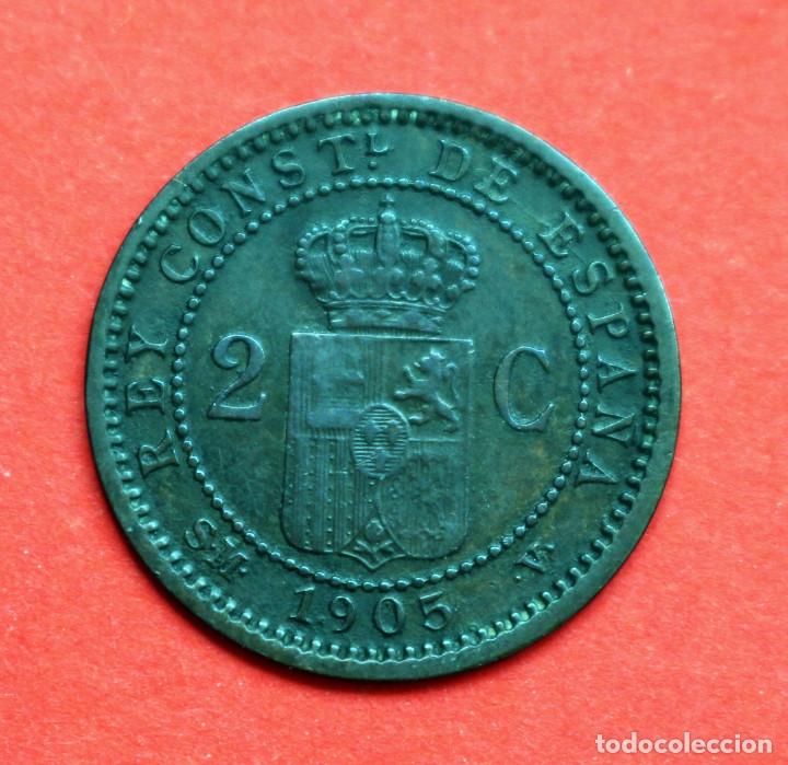 Monedas de Espa&ntilde;a: 2 CENTIMOS 1905 (05*) ALFONSO XIII. - Foto 2