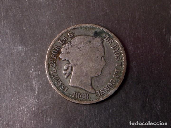 Monedas de Espa&ntilde;a: 40 C&Eacute;NTIMOS DE ESCUDO MONEDA DE ISABEL II 1868 - Foto 1