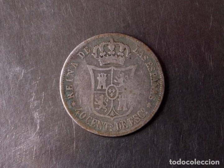 Monedas de Espa&ntilde;a: 40 C&Eacute;NTIMOS DE ESCUDO MONEDA DE ISABEL II 1868 - Foto 3