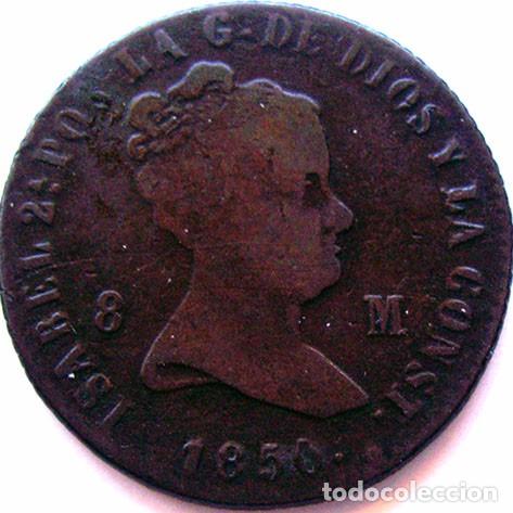 Monedas de Espa&ntilde;a: ISABEL II . 8 MARAVEDIS 1850 JUBIA - Foto 1