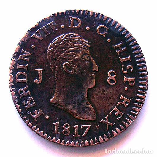 Monedas de Espa&ntilde;a: FERNANDO VII . 8 MARAVEDIS 1817 JUBIA - Foto 1