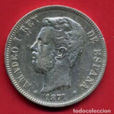 Monedas de España: MONEDA 5 PESETAS AMADEO I , 1871 , ESTRELLAS VISIBLES 18 75 , DURO PLATA , MBC+ , ORIGINAL, D2404. Lote 92127720