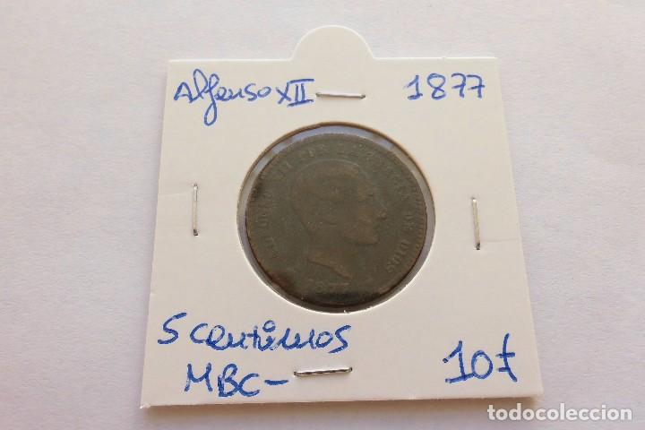 Monedas de Espa&ntilde;a: 5 centimos 1877 MBC- Alfonso XII - Foto 1