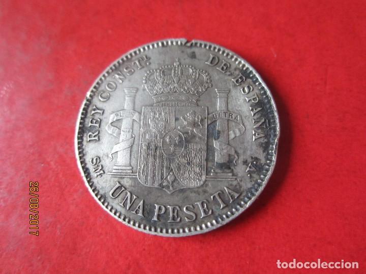 Monedas de Espa&ntilde;a: Alfonso XIII. 1 pta de plata. 1900. SMV - Foto 2