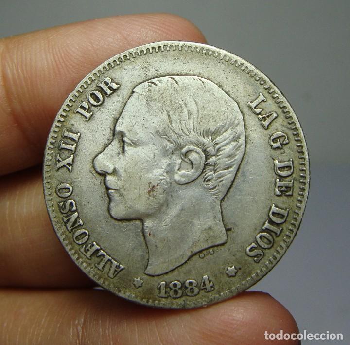 Monedas de Espa&ntilde;a: 2 Pesetas. Plata. Alfonso XII. MSM - 1884 - Foto 1