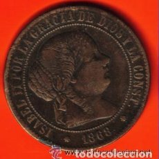 Monedas de España: ISABEL II - 5 CENTIMOS DE ESCUDO 1868 EBC