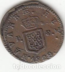 Monedas de Espa&ntilde;a: FERNANDO VII: 1 MARAVEDI 1829 PAMPLONA - Foto 2