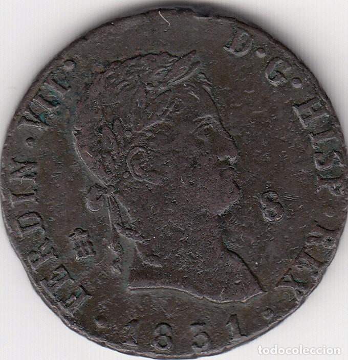 Monedas de Espa&ntilde;a: FERNANDO VII: 8 MARAVEDIS 1831 SEGOVIA - Foto 1