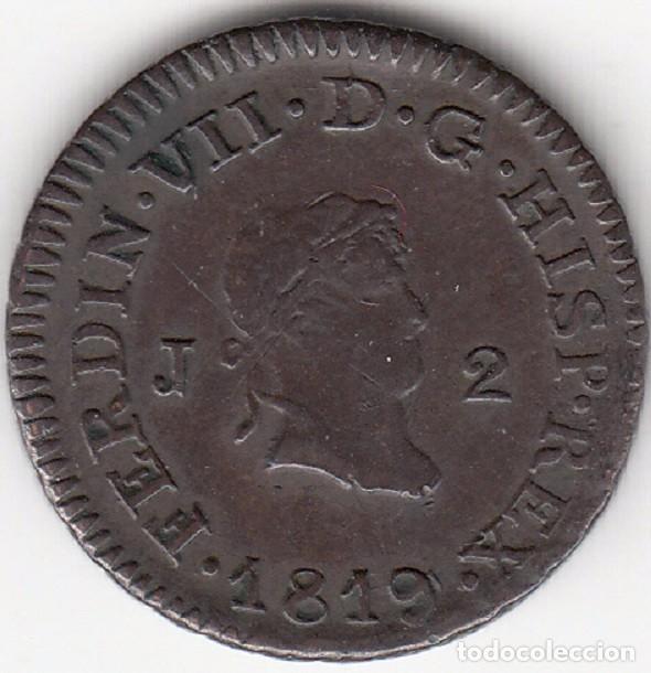 Monedas de Espa&ntilde;a: FERNANDO VII: 2 MARAVEDIS 1819 JUBIA - Foto 1