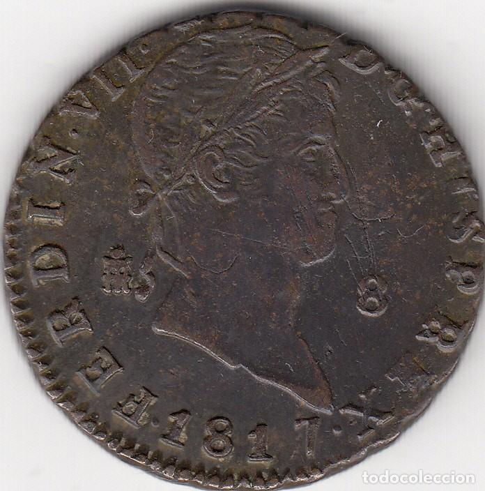 Monedas de Espa&ntilde;a: FERNANDO VII: 8 MARAVEDIS 1817 SEGOVIA - Foto 1