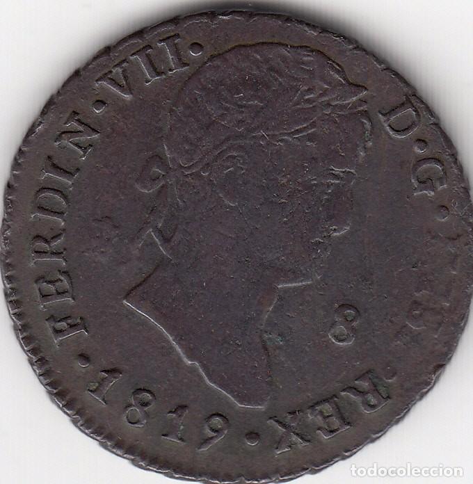 Monedas de Espa&ntilde;a: FERNANDO VII: 8 MARAVEDIS 1819 SEGOVIA - Foto 1